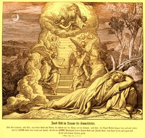 Jákob sní o žebříku do nebe, Genesis od Julius Schnorr von Carolsfeld