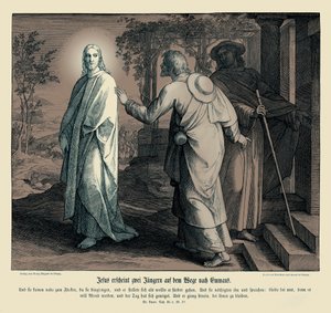 Ježíš se zjevuje dvěma učedníkům, Lukášovo evangelium od Julius Schnorr von Carolsfeld