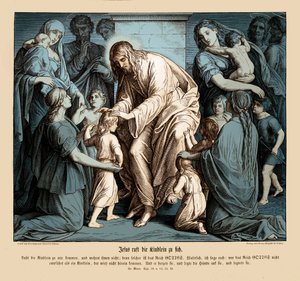 Ježíš k sobě volá děti, Markovo evangelium od Julius Schnorr von Carolsfeld