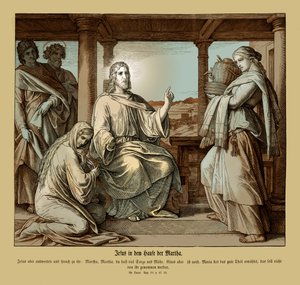 Ježíš v domě Marty, Lukášovo evangelium od Julius Schnorr von Carolsfeld