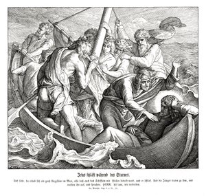 Ježíš spí během bouře, Matoušovo evangelium od Julius Schnorr von Carolsfeld