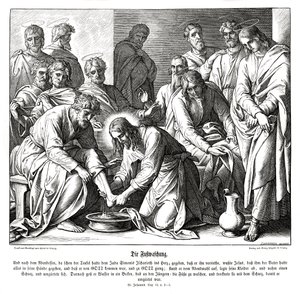 Ježíš myje nohy svým učedníkům, Janovo evangelium od Julius Schnorr von Carolsfeld