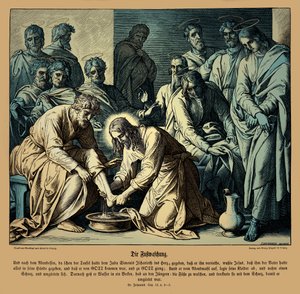 Ježíš myje nohy svým učedníkům, Janovo evangelium od Julius Schnorr von Carolsfeld