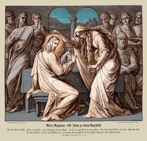 Marie Magdalena pomazává Ježíše, Matoušovo evangelium od Julius Schnorr von Carolsfeld
