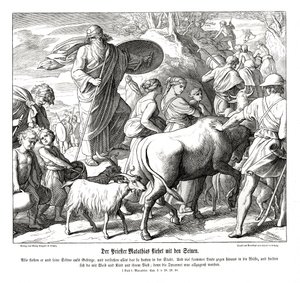 Mathathias a jeho synové prchají z města od Julius Schnorr von Carolsfeld