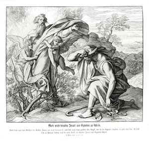Mojžíš a hořící keř, Exodus od Julius Schnorr von Carolsfeld