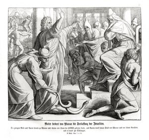 Mojžíš požaduje osvobození Izraelitů, Exodus od Julius Schnorr von Carolsfeld