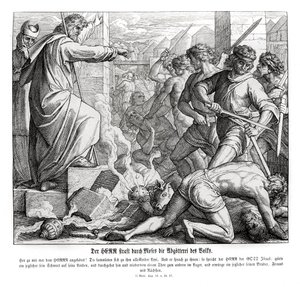 Mojžíš trestá lid za jejich modlářství, Exodus od Julius Schnorr von Carolsfeld