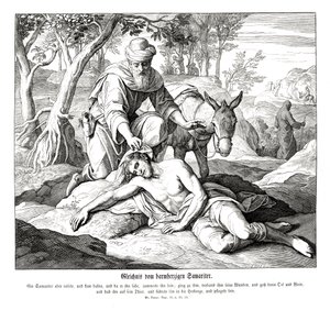 Podobenství o milosrdném Samaritánovi, Lukášovo evangelium od Julius Schnorr von Carolsfeld