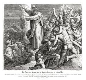 Rozdělení Rudého moře, Exodus od Julius Schnorr von Carolsfeld