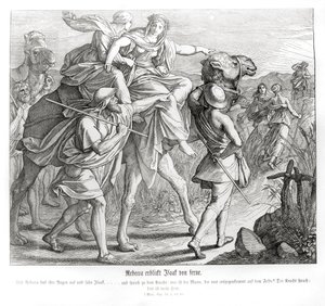 Rebecca z dálky vidí Izáka, Genesis od Julius Schnorr von Carolsfeld