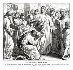 Vzkříšení chlapce z Nainu, Lukášovo evangelium od Julius Schnorr von Carolsfeld