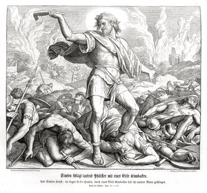 Samson zabije tisíc Pelištejců, soudci od Julius Schnorr von Carolsfeld