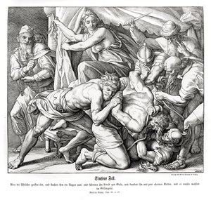Samsonův pád, soudci od Julius Schnorr von Carolsfeld