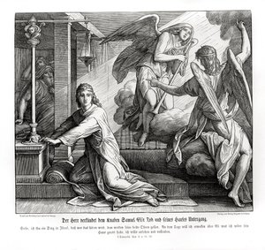 Samuel obdrží proroctví o Eliho smrti od Julius Schnorr von Carolsfeld
