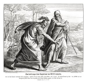 Saul ztrácí izraelské království od Julius Schnorr von Carolsfeld