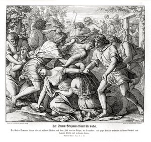 Synové Benjaminovi a dcery Shilo, soudci od Julius Schnorr von Carolsfeld
