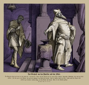 Farizeus a publikán, evangelium Lukášovo od Julius Schnorr von Carolsfeld