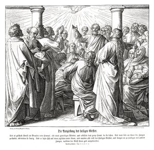 Apoštolové jsou naplněni duchem svatým, Skutky od Julius Schnorr von Carolsfeld