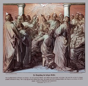 Apoštolové jsou naplněni duchem svatým, Skutky od Julius Schnorr von Carolsfeld