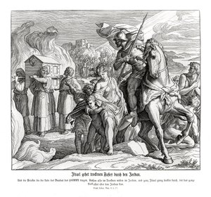 Archa smlouvy překračující Jordán, Jozue od Julius Schnorr von Carolsfeld