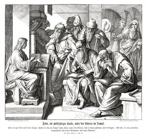 Dítě Ježíš v chrámu, Lukášovo evangelium od Julius Schnorr von Carolsfeld
