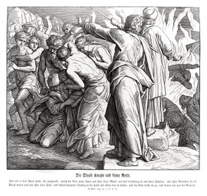 Trest Korah, Numbers od Julius Schnorr von Carolsfeld
