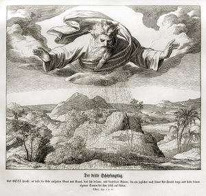 Třetí den stvoření, Genesis od Julius Schnorr von Carolsfeld