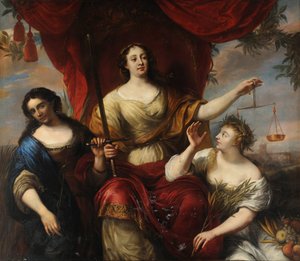 Obezřetnost, spravedlnost a mír, Ovens, Jurgen (1623-1678). Olej na plátně