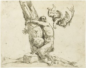 Amor trestá satyra od Jusepe de Ribera