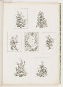Ornament Design with Rray Motif, pl. 14 in Livre des Légumes (Series of Vegetable Ornament) pl. já od Juste Aurèle Meissonnier