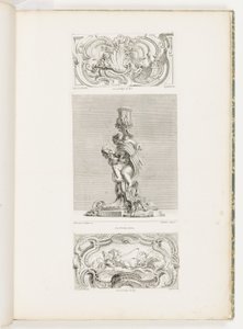 Ornament Panel with Shell Fountain lemovaný Garlands and Volutes, pl. 22 v Oeuvre de Juste-Aurèle od Juste Aurèle Meissonnier