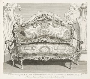 Pohovka vyrobená pro hraběte Bělinského, velmistra polské koruny v roce 1735; Pohovka vyrobená pro hraběte Bělinského v roce 1735, 4. deska od Juste Aurèle Meissonnier