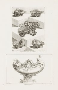 Different Desseins de Sallieres (Various Designs for Salt Dish), pl. 63 v díle Juste-Aurele od Juste Aurèle Meissonnier