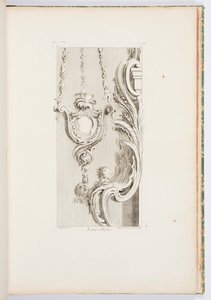 Kostelní lampa, deska 83, z Oeuvres de Juste-Aurèle Meissonnier (Díla Juste-Aurèle Meissonnier) od Juste Aurèle Meissonnier
