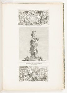 Ozdoby Knihy vynalezené a nakreslené architektem J.A. Meissonniera, kreslířem ložnice a kabinetu DU ROI, pl. 20 v dílech Juste-Aurèle Meissonnier