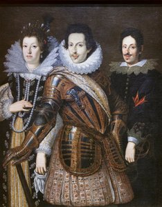 Cosimo II Medicejský s manželkou Marií Magdalenou Rakouskou a jeho synem Ferdinandem II