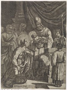 Představení Krista v chrámu od Justus van den Nijpoort