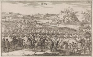 Struska bij Párkány v roce 1683 Gran (název na objektu) od Justus van den Nijpoort