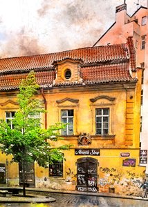 Budova historického obchodu s absintem