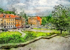 Pohled na historický městský park od Justyna Jaszke