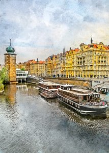 Historické pražské říční lodě od Justyna Jaszke