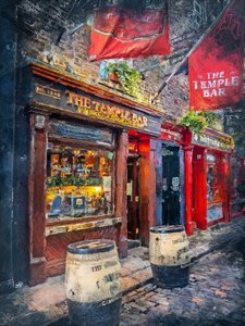 Noc v Temple Baru v Dublinu od Justyna Jaszke
