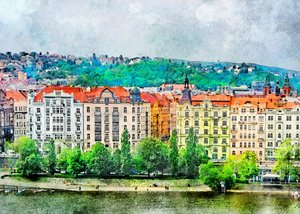 Pulzující město na břehu řeky