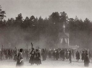 Velikonoční procesí, Sarovský klášter, Rusko, 1903