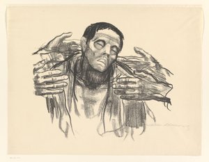 Muž a čtyři ruce Half Russia (původní název) od Käthe Kollwitz (signed by artist)