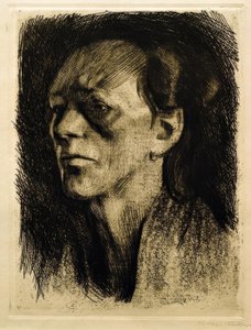 Dělnická žena (s náušnicí) od Käthe Kollwitz