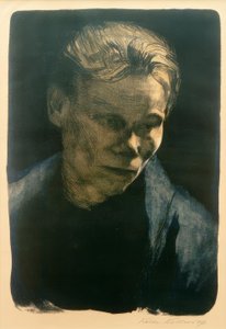 K. Kollwitz, poloviční portrét dělnice od Käthe Kollwitz