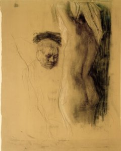 K. Kollwitz, muž klečící před ženským aktem od Käthe Kollwitz