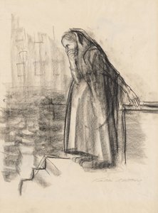 Těhotná žena uvažující o sebevraždě (recto) od Käthe Kollwitz